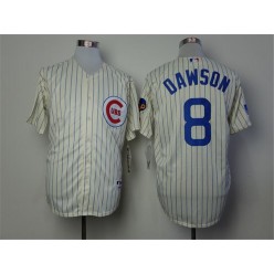 MLB Chicago Cubs 8 Andre Dawson 1969 Cream Pullover Men Jersey