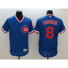 MLB Chicago Cubs 8 Andre Dawson Blue Pullover 2016 Flex Base Majestic Stitched Men Jersey
