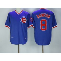 MLB Chicago Cubs 8 Andre Dawson Blue Throwback Cool Base Men Jersey