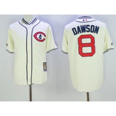 MLB Chicago Cubs 8 Andre Dawson Cream 1929 Majestic Cooperstown Collection Throwback Men Jersey