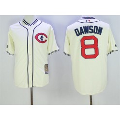 MLB Chicago Cubs 8 Andre Dawson Cream 1929 Majestic Cooperstown Collection Throwback Men Jersey