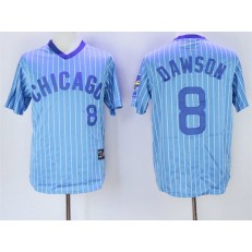 MLB Chicago Cubs 8 Andre Dawson Light Blue Pullover 1988 Cooperstown Collection Stitched Men Jersey