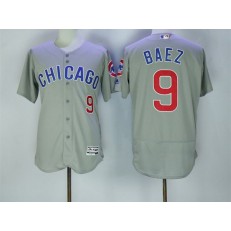 MLB Chicago Cubs 9 Javier Baez Gray Road Stitched 2016 Majestic Flex Base Men Jersey