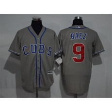 MLB Chicago Cubs 9 Javier Baez Retired Gray CUBS Stitched 2016 Majestic Flex Base Men Jersey