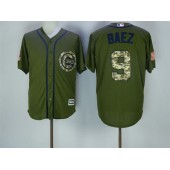 MLB Chicago Cubs 9 Javier Baez Retired Green Salute to Service Cool Base Baseball Men Jersey
