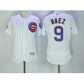 MLB Chicago Cubs 9 Javier Baez White Home 100th Anniversary 2016 Flexbase Majestic Baseball Men Jersey