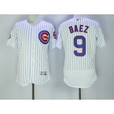 MLB Chicago Cubs 9 Javier Baez White Home 100th Anniversary 2016 Flexbase Majestic Baseball Men Jersey