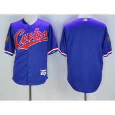 MLB Chicago Cubs Blank Blue 1994 Turn Back The Clock Men Jersey