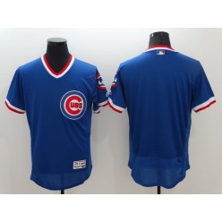 MLB Chicago Cubs Blank Blue Pullover 2016 Flex Base Majestic Stitched Men Jersey
