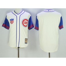 MLB Chicago Cubs Blank Cream 1942 Majestic Cooperstown Collection Throwback Men Jersey