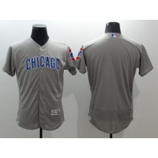 MLB Chicago Cubs Blank Gray Road Stitched 2016 Majestic Flex Base Men Jersey
