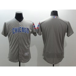 MLB Chicago Cubs Blank Gray Road Stitched 2016 Majestic Flex Base Men Jersey