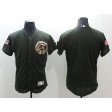 MLB Chicago Cubs Blank Green Salute to Service 2016 Flexbase Majestic Baseball Men Jersey