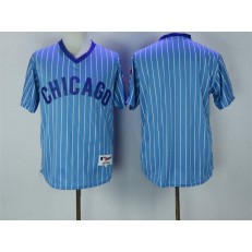 MLB Chicago Cubs Blank Light Blue Pullover 1988 Cooperstown Collection Stitched Men Jersey