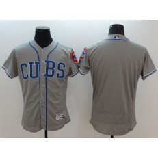 MLB Chicago Cubs Blank Retired Gray CUBS Stitched 2016 Majestic Flex Base Men Jersey