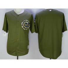 MLB Chicago Cubs Blank Retired Green Salute to Service Cool Base Baseball Men Jersey