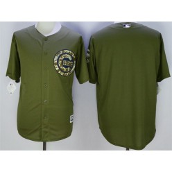 MLB Chicago Cubs Blank Retired Green Salute to Service Cool Base Baseball Men Jersey