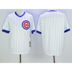 MLB Chicago Cubs Blank White Pullover Majestic Cooperstown Collection Throwback Men Jersey