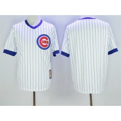 MLB Chicago Cubs Blank White Pullover Majestic Cooperstown Collection Throwback Men Jersey