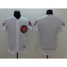 MLB Chicago Cubs Blank White Stars & Stripes Fashion Independence Day Stitched 4Majestic Flex Base Men Jersey