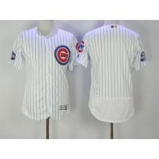 MLB Chicago Cubs Blank White World Series Champions Gold Stitched Majestic 2016 Flex Base Men Jersey