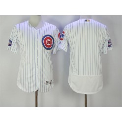 MLB Chicago Cubs Blank White World Series Champions Gold Stitched Majestic 2016 Flex Base Men Jersey