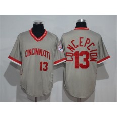 MLB Cincinnati Reds 13 Dave Concepcion 1976 Gray Throwback Men Jersey