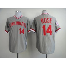MLB Cincinnati Reds 14 Pete Rose 1976 Gray Throwback Men Jersey