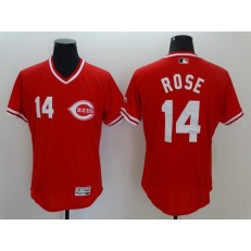 MLB Cincinnati Reds 14 Pete Rose Retired Red Pullover 2016 Flexbase Majestic Baseball Men Jersey