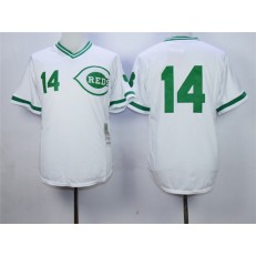 MLB Cincinnati Reds 14 Pete Rose St. Patrick's Day White Throwback Men Jersey