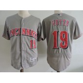 MLB Cincinnati Reds 19 Joey Votto Gray Road Stitched Majestic Flex Base Men Jersey