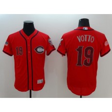 MLB Cincinnati Reds 19 Joey Votto Red Stars & Stripes Fashion Independence Day Stitched Majestic Flex Base Men Jersey
