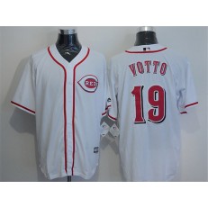 MLB Cincinnati Reds 19 Joey Votto White Home Stitched Majestic Cool Base Men Jersey