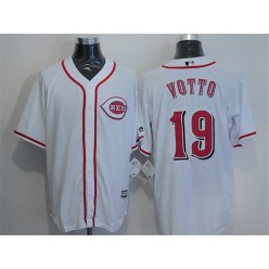 MLB Cincinnati Reds 19 Joey Votto White Home Stitched Majestic Cool Base Men Jersey