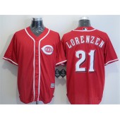 MLB Cincinnati Reds 21 Michael Lorenzen Red Stitched Majestic Cool Base Men Jersey