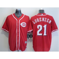 MLB Cincinnati Reds 21 Michael Lorenzen Red Stitched Majestic Cool Base Men Jersey