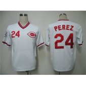 MLB Cincinnati Reds 24 Tony Perez 1974 White Throwback Men Jersey