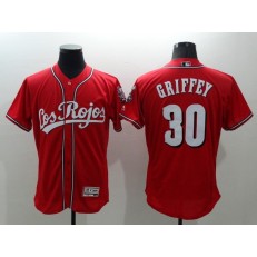 MLB Cincinnati Reds 30 Ken Griffey Jr Los Rojos Red 2016 Flexbase Majestic Baseball Men Jersey
