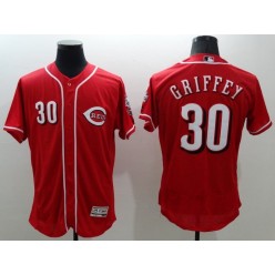 MLB Cincinnati Reds 30 Ken Griffey Jr Retired Red 2016 Flexbase Majestic Baseball Men Jersey