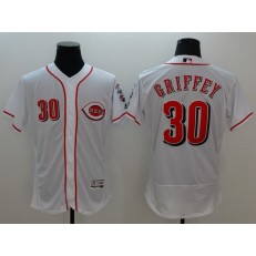MLB Cincinnati Reds 30 Ken Griffey Jr Retired White 2016 Flexbase Majestic Baseball Men Jersey