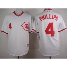 MLB Cincinnati Reds 4 Brandon Phillips 1990 White Pullover Men Jersey