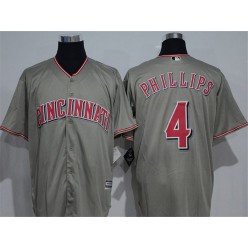MLB Cincinnati Reds 4 Brandon Phillips Gray Road Stitched Majestic Cool Base Men Jersey