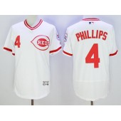 MLB Cincinnati Reds 4 Brandon Phillips Retired White Pullover 2016 Flexbase Majestic Baseball Men Jersey