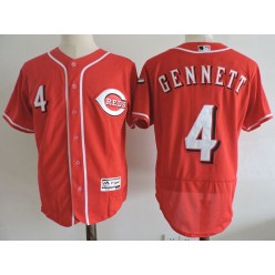 MLB Cincinnati Reds 4 Brandon Phillips Scooter Gennett Red Alternate Stitched Majestic Flex Base Men Jersey