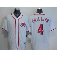 MLB Cincinnati Reds 4 Brandon Phillips White Home Stitched Majestic Cool Base Men Jersey