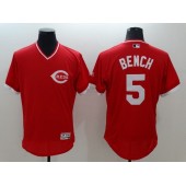 MLB Cincinnati Reds 5 Johnny Bench Retired Red Pullover 2016 Flexbase Majestic Baseball Men Jersey