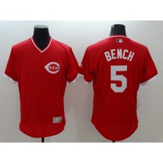 MLB Cincinnati Reds 5 Johnny Bench Retired Red Pullover 2016 Flexbase Majestic Baseball Men Jersey