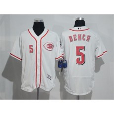 MLB Cincinnati Reds 5 Johnny Bench Retired White 2016 Flexbase Majestic Baseball Men Jersey