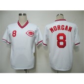 MLB Cincinnati Reds 8 Joe Morgan 1975 White Throwback Men Jersey