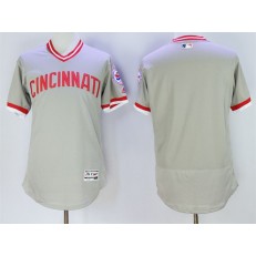 MLB Cincinnati Reds Blank Gray Pullover 2016 Flexbase Majestic Baseball Men Jersey